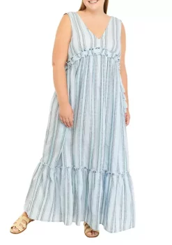 Cheapest 👍 TRUE CRAFT Plus Size Sleeveless Maxi 👗 Dress ✔️