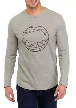 Flash Sale 👏 TRUE CRAFT Long Sleeve Thermal Graphic T-Shirt 😉