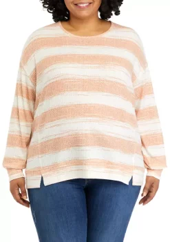 Top 10 🛒 TRUE CRAFT Plus Size Long Sleeve Waffle Knit Top 🌟