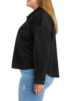 Discount 🌟 TRUE CRAFT Plus Size Cropped Corduroy Shacket 😉 -True Craft Clothing Store Belk 1104