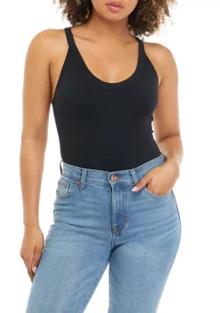 Best Sale ❤️ TRUE CRAFT Sleeveless Seamless Bodysuit 😀 -True Craft Clothing Store Belk 1116