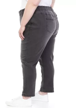 Budget 🎉 TRUE CRAFT Plus Size Elastic Waist High Rise Mom 👖 Jeans 🔔 -True Craft Clothing Store Belk 1124