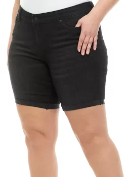 Promo 😀 TRUE CRAFT Plus Size Mid Rise Cuffed Bermuda Shorts 👍 -True Craft Clothing Store Belk 1206