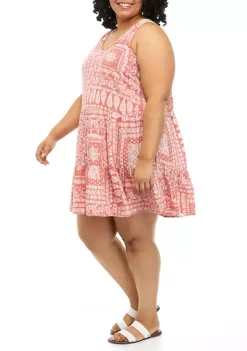 Hot Sale 🎁 TRUE CRAFT Plus Size Sleeveless Tiered 👗 Dress ❤️ -True Craft Clothing Store Belk 1310