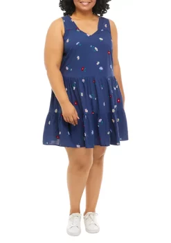 Hot Sale 🎁 TRUE CRAFT Plus Size Sleeveless Tiered 👗 Dress ❤️ -True Craft Clothing Store Belk 1313