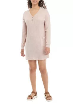Best deal ⌛ TRUE CRAFT Long Sleeve Waffle Knit Henley 👗 Dress ⌛ -True Craft Clothing Store Belk 1322