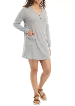 Best deal ⌛ TRUE CRAFT Long Sleeve Waffle Knit Henley 👗 Dress ⌛ -True Craft Clothing Store Belk 1323