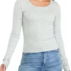 Wholesale 🥰 TRUE CRAFT Juniors' Long Sleeve Ribbed Scoop Neck T-Shirt 👍 -True Craft Clothing Store Belk 1349