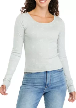 Wholesale 🥰 TRUE CRAFT Juniors' Long Sleeve Ribbed Scoop Neck T-Shirt 👍