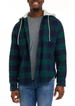 New ⭐ TRUE CRAFT Long Sleeve Hooded Flannel 👚 Shirt 🎁 -True Craft Clothing Store Belk 135