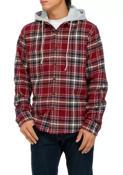 New ⭐ TRUE CRAFT Long Sleeve Hooded Flannel 👚 Shirt 🎁 -True Craft Clothing Store Belk 139