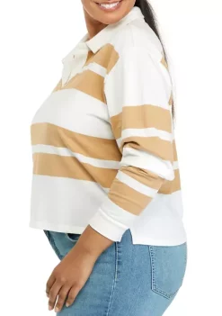 Coupon 👏 TRUE CRAFT Plus Size Long Sleeve Terry Polo 👕 Shirt 😀 -True Craft Clothing Store Belk 1392