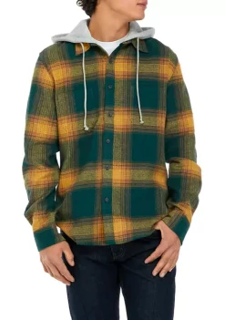 New ⭐ TRUE CRAFT Long Sleeve Hooded Flannel 👚 Shirt 🎁 -True Craft Clothing Store Belk 140