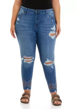Best Pirce 🥰 TRUE CRAFT Plus Size High Rise Skinny Ankle 👖 Jeans 🔥 -True Craft Clothing Store Belk 1473