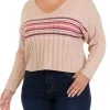 New ๐ TRUE CRAFT Plus Size Long Sleeve Ribbed V-Neck Sweater with Stripes ๐ 2 New ๐ TRUE CRAFT Plus Size Long Sleeve Ribbed V-Neck Sweater with Stripes ๐ -True Craft Clothing Store Belk 1479