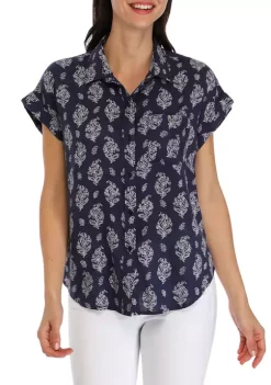 Budget 🌟 TRUE CRAFT Printed Short Sleeve Camp 👚 Shirt 😉 11 Budget 🌟 TRUE CRAFT Printed Short Sleeve Camp 👚 Shirt 😉 -True Craft Clothing Store Belk 1494