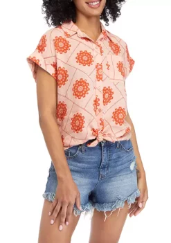 Budget 🌟 TRUE CRAFT Printed Short Sleeve Camp 👚 Shirt 😉 12 Budget 🌟 TRUE CRAFT Printed Short Sleeve Camp 👚 Shirt 😉 -True Craft Clothing Store Belk 1495