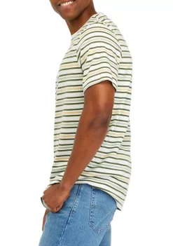 Deals 😍 TRUE CRAFT Short Sleeve Stripe T-Shirt 👏 -True Craft Clothing Store Belk 1503