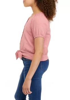 Best Pirce 💯 TRUE CRAFT 👧 Girls 7-16 Short Sleeve Button Front Top 😉 -True Craft Clothing Store Belk 1536
