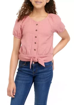 Best Pirce 💯 TRUE CRAFT 👧 Girls 7-16 Short Sleeve Button Front Top 😉 -True Craft Clothing Store Belk 1537