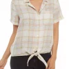 Best reviews of 😍 TRUE CRAFT Short Sleeve Woven Tie Front Top 🧨 -True Craft Clothing Store Belk 1552
