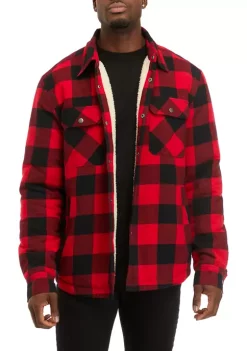 Cheapest 🔔 TRUE CRAFT Sherpa Lined Flannel Shacket 💯 -True Craft Clothing Store Belk 159