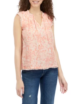 Hot Sale ๐ TRUE CRAFT Flutter Sleeve Tie Neck Printed Top โ 19 Hot Sale ๐ TRUE CRAFT Flutter Sleeve Tie Neck Printed Top โ -True Craft Clothing Store Belk 1598