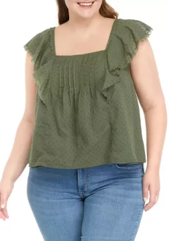 Best deal 🔥 TRUE CRAFT Plus Size Dobby Blouse 🤩 -True Craft Clothing Store Belk 1606