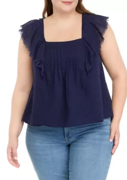 Best deal 🔥 TRUE CRAFT Plus Size Dobby Blouse 🤩 -True Craft Clothing Store Belk 1607