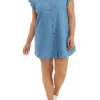 Deals 🧨 TRUE CRAFT Plus Size Ruffle Sleeve 👚 Shirtdress ✔️ -True Craft Clothing Store Belk 1636