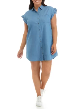 Deals ๐งจ TRUE CRAFT Plus Size Ruffle Sleeve ๐ Shirtdress โ๏ธ 9 Deals ๐งจ TRUE CRAFT Plus Size Ruffle Sleeve ๐ Shirtdress โ๏ธ -True Craft Clothing Store Belk 1639
