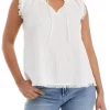 Brand new 😀 TRUE CRAFT 👩 Women's Sleeveless Flutter Shoulder Top ⌛ -True Craft Clothing Store Belk 1640