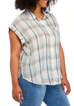 Brand new 🎉 TRUE CRAFT Plus Size Short Sleeve Camp 👚 Shirt 🤩 -True Craft Clothing Store Belk 1653