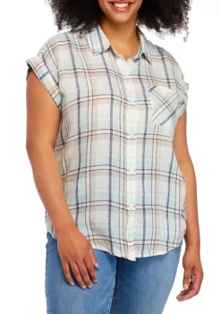 Brand new 🎉 TRUE CRAFT Plus Size Short Sleeve Camp 👚 Shirt 🤩 -True Craft Clothing Store Belk 1654
