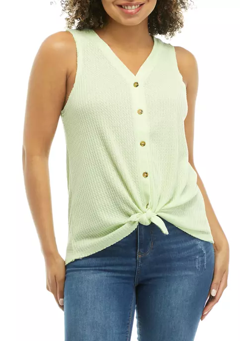 Best deal ✨ TRUE CRAFT Tie Front Waffle Knit Tank Top 🌟 10 Best deal ✨ TRUE CRAFT Tie Front Waffle Knit Tank Top 🌟 - Image 8