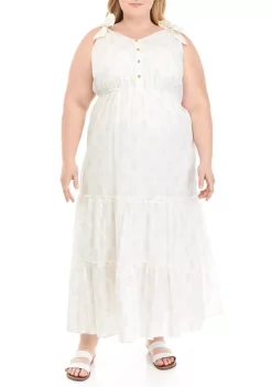 Promo 🌟 TRUE CRAFT Plus Size Sleeveless Tiered Maxi 👗 Dress ✔️ -True Craft Clothing Store Belk 1684