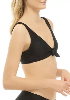 Hot Sale 😉 TRUE CRAFT Ribbed Tie Front Bralette Swim Top 👍 -True Craft Clothing Store Belk 1750