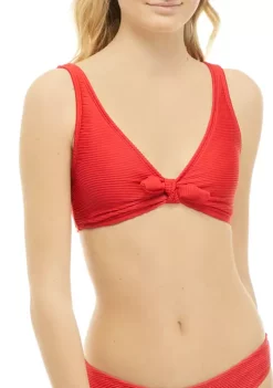 Hot Sale 😉 TRUE CRAFT Ribbed Tie Front Bralette Swim Top 👍 -True Craft Clothing Store Belk 1751