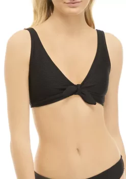 Hot Sale 😉 TRUE CRAFT Ribbed Tie Front Bralette Swim Top 👍 -True Craft Clothing Store Belk 1752