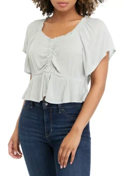 Coupon 👍 TRUE CRAFT Short Sleeve Cinched Front Top 🛒 10 Coupon 👍 TRUE CRAFT Short Sleeve Cinched Front Top 🛒 -True Craft Clothing Store Belk 1871