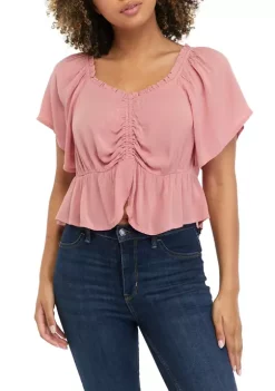 Coupon 👍 TRUE CRAFT Short Sleeve Cinched Front Top 🛒 11 Coupon 👍 TRUE CRAFT Short Sleeve Cinched Front Top 🛒 -True Craft Clothing Store Belk 1872