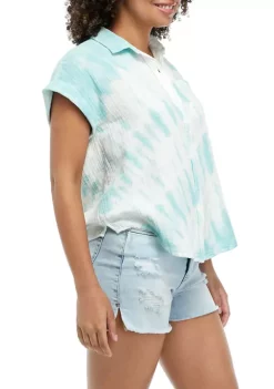 Best deal 🎉 TRUE CRAFT Short Sleeve Tie Dye Gauze Camp 👚 Shirt 🧨 -True Craft Clothing Store Belk 1897