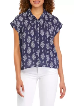 Best Pirce 💯 TRUE CRAFT Short Sleeve Shirred Yoke 👚 Shirt ✔️ 10 Best Pirce 💯 TRUE CRAFT Short Sleeve Shirred Yoke 👚 Shirt ✔️ -True Craft Clothing Store Belk 1930