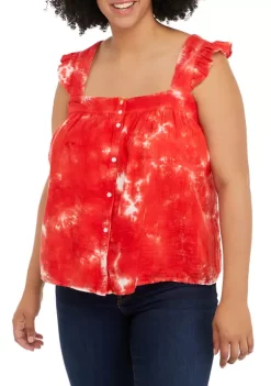 Promo 👍 TRUE CRAFT Plus Size Gauze Tank Top 🎁 -True Craft Clothing Store Belk 1936