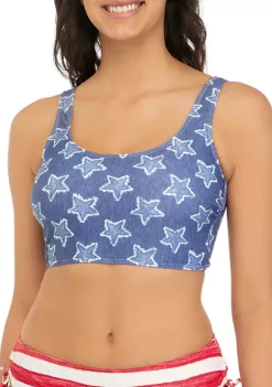 Best deal ๐คฉ TRUE CRAFT Star Print Midkini Swim Top ๐