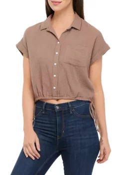 Coupon 🔔 TRUE CRAFT Short Sleeve Side Tie Camp 👕 Shirt 🎁