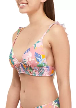 Cheapest ❤️ TRUE CRAFT Jungle Ruffle Smocked Swim Bralette 🛒 -True Craft Clothing Store Belk 2084