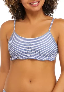 Cheapest 😍 TRUE CRAFT Sandy Stripe Ruffle Swim Bralette 🌟 -True Craft Clothing Store Belk 2105