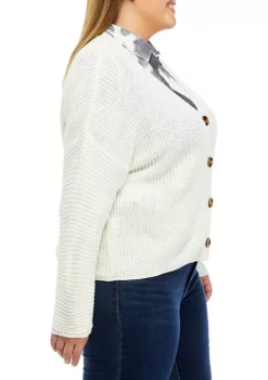 New 💯 TRUE CRAFT Plus Size Long Sleeve Cropped Cardigan 👍 -True Craft Clothing Store Belk 2157
