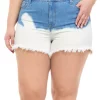 Promo ⭐ TRUE CRAFT Plus Size High Rise Bleach Dip Dyed Shorts 🎉 -True Craft Clothing Store Belk 2159